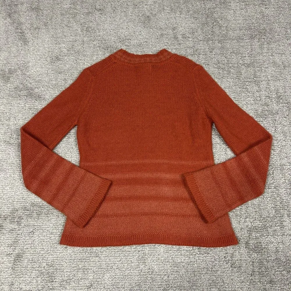 Vintage Jantzen Sweater Womens Large Mohair Wool Orange Flare Sleeve Preppy